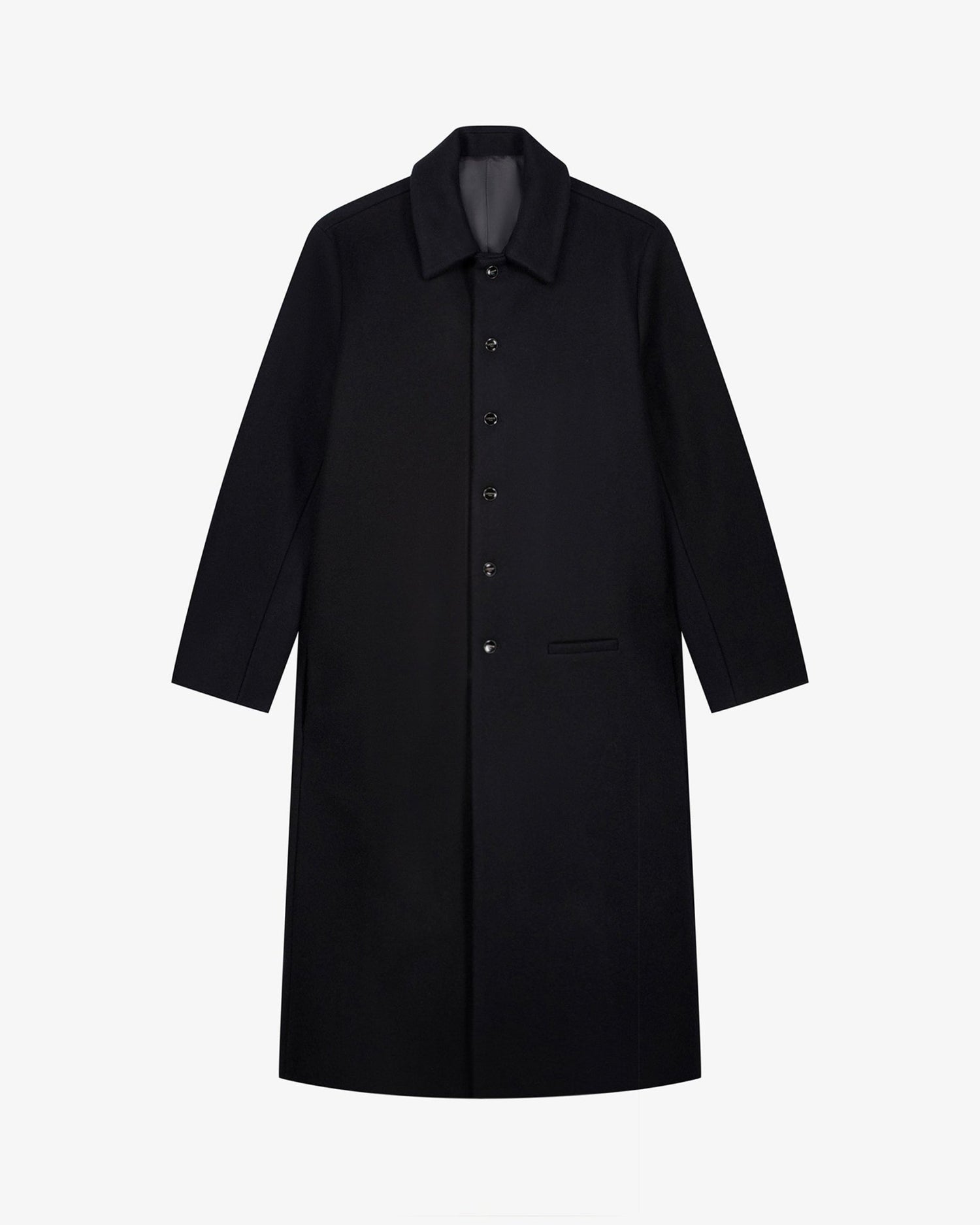 Le manteau noir long en laine minimaliste - Lebrun Paris