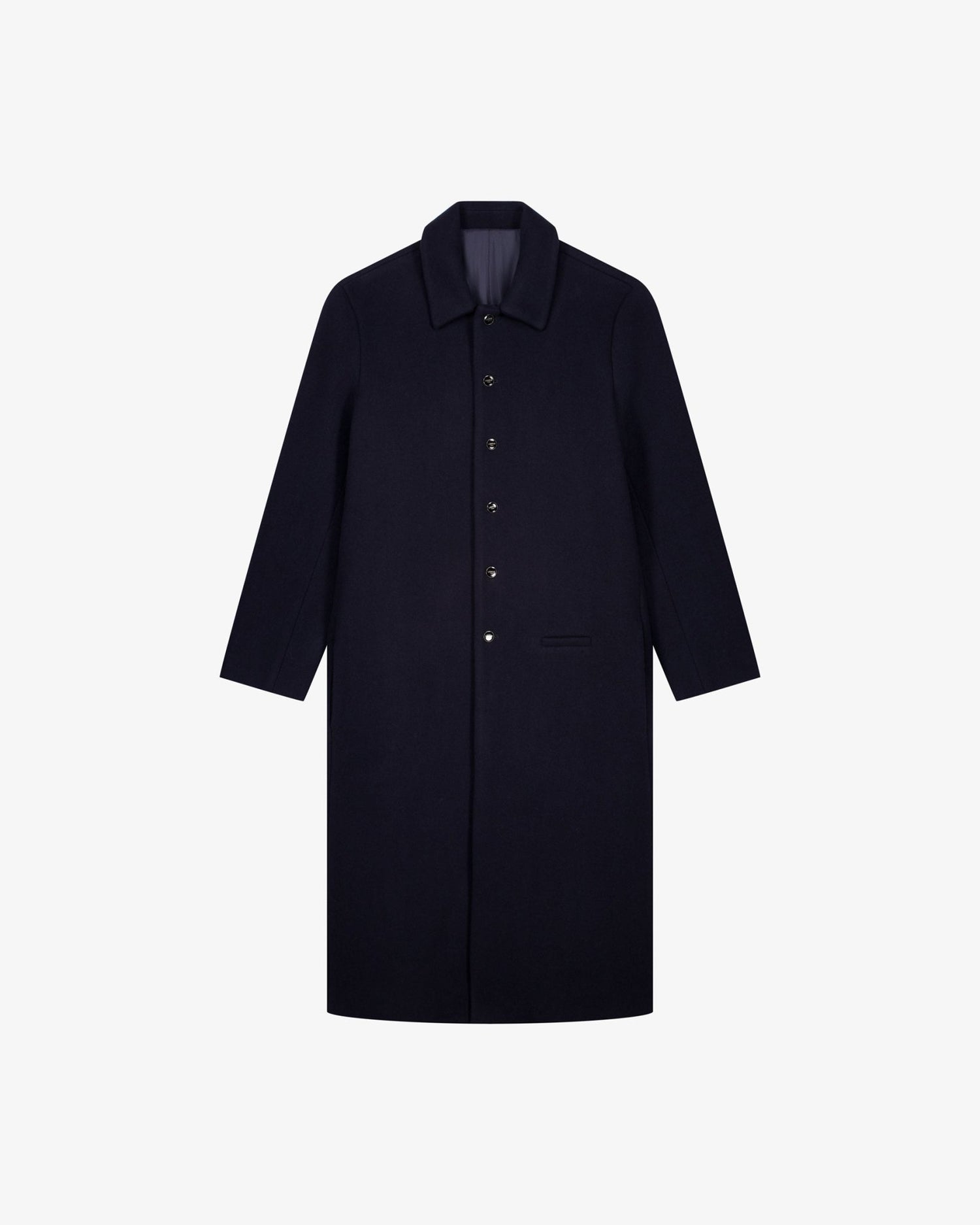LE MANTEAU BLEU LONG MINIMALISTE EN LAINE - Lebrun Paris