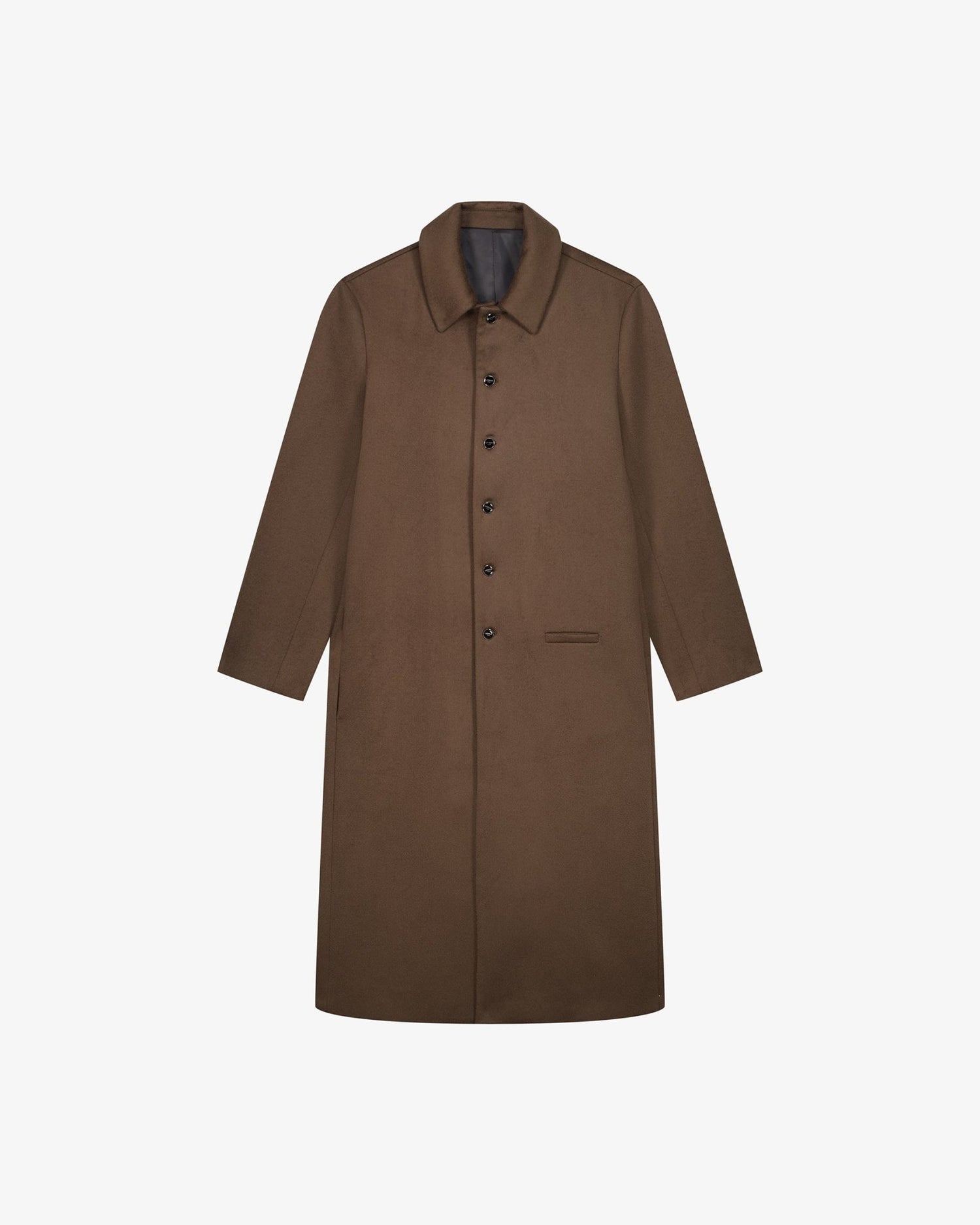 LE MANTEAU MARRON LONG MINIMALISTE EN LAINE ET CACHEMIRE - Lebrun Paris