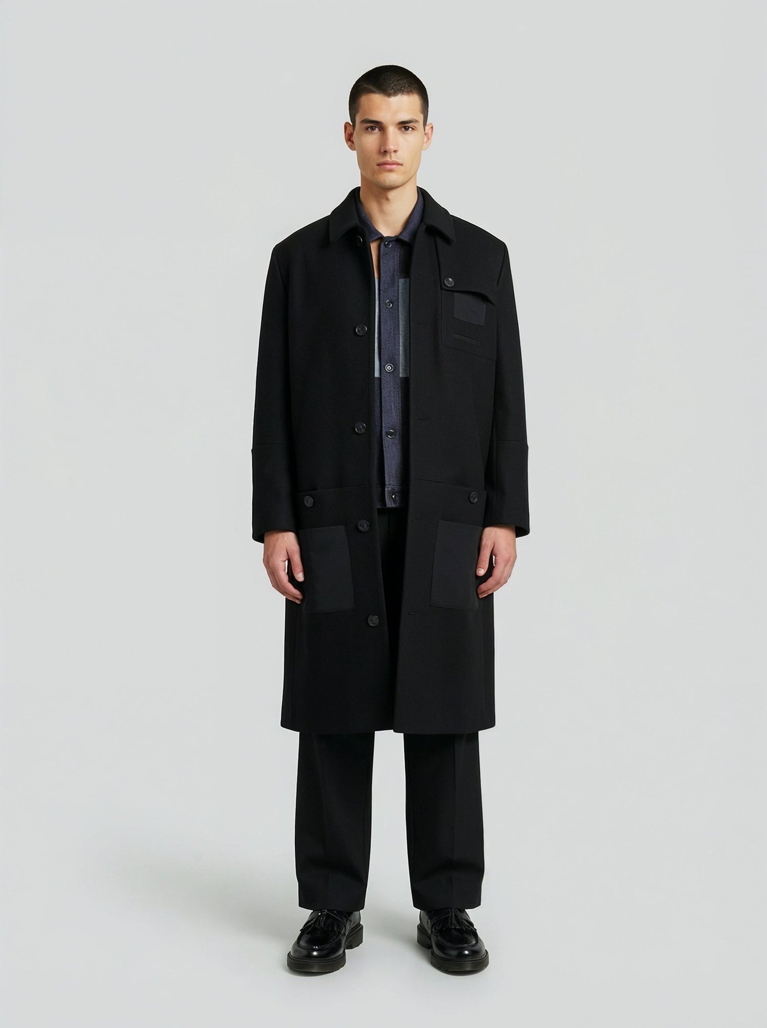 LE MANTEAU NOIR EN LAINE ET CACHEMIRE - Lebrun Paris