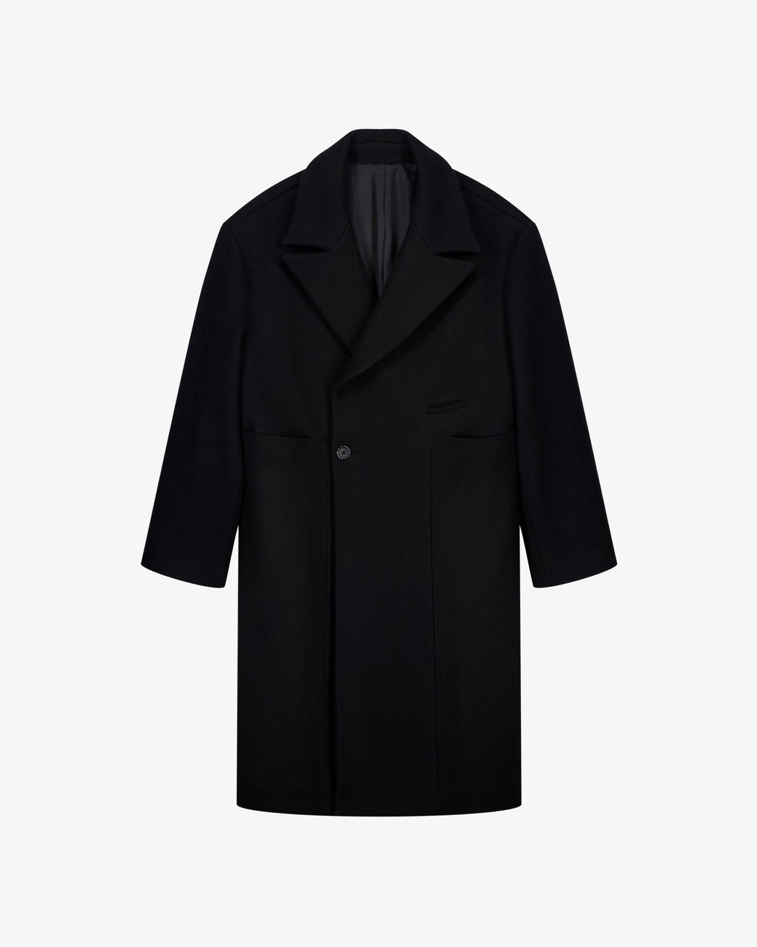 Manteau croisé noir en laine pour homme Lebrun Paris