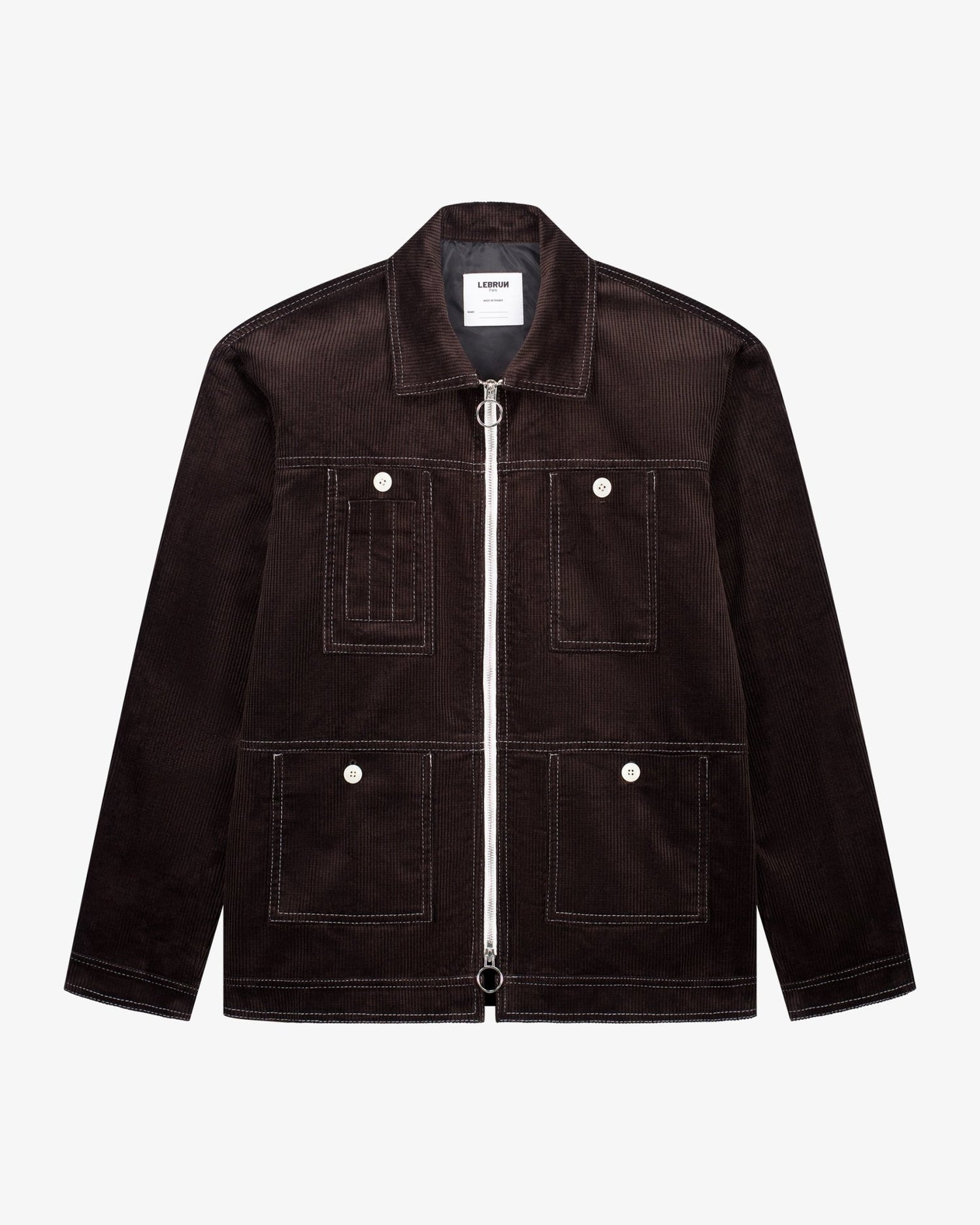 LE BLOUSON MARRON ZIPPÉ EN VELOURS - Lebrun Paris