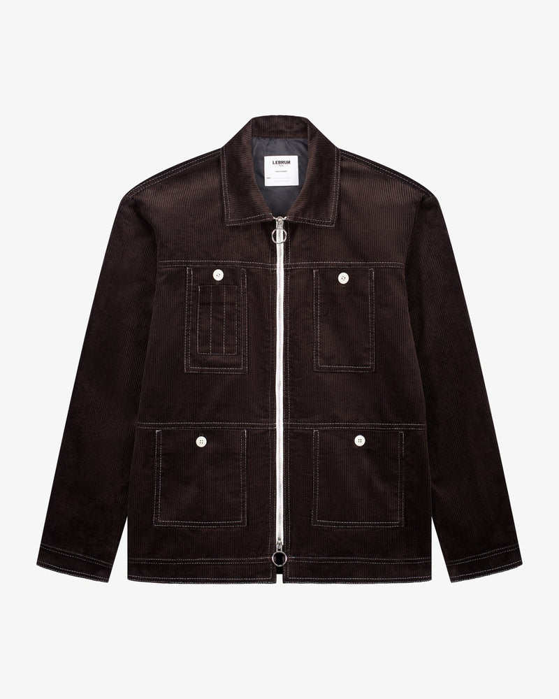 LE BLOUSON MARRON ZIPPÉ EN VELOURS - Lebrun Paris