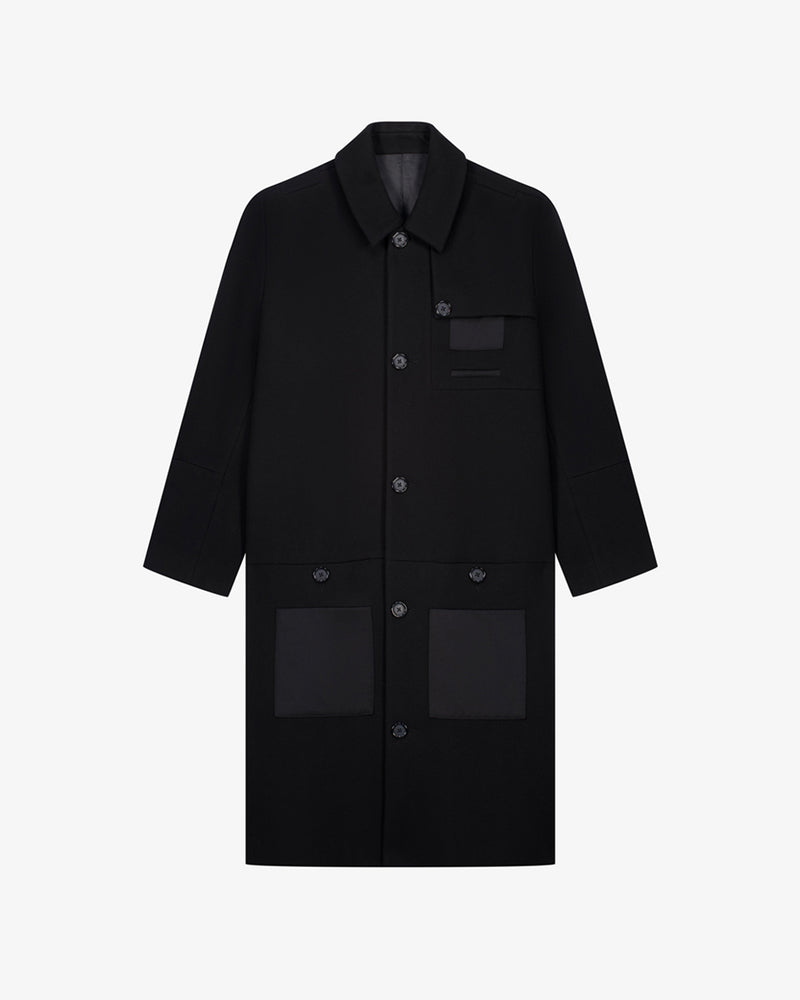LE MANTEAU NOIR EN LAINE ET CACHEMIRE - Lebrun Paris
