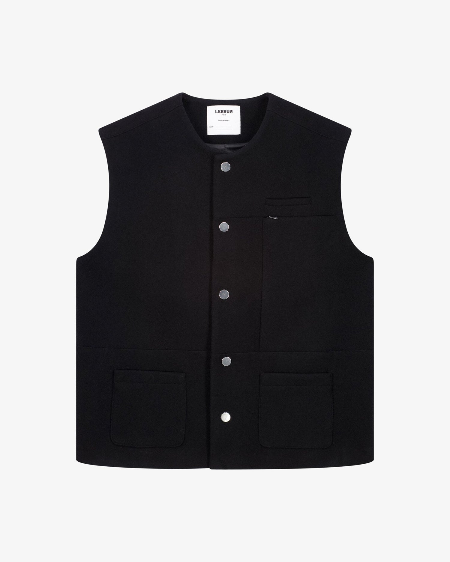 LA VESTE SANS MANCHES NOIRE EN LAINE - Lebrun Paris