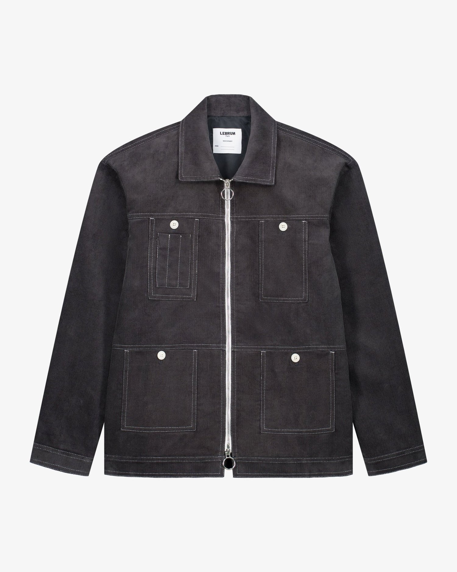 LE BLOUSON GRIS ZIPPÉ EN VELOURS - Lebrun Paris