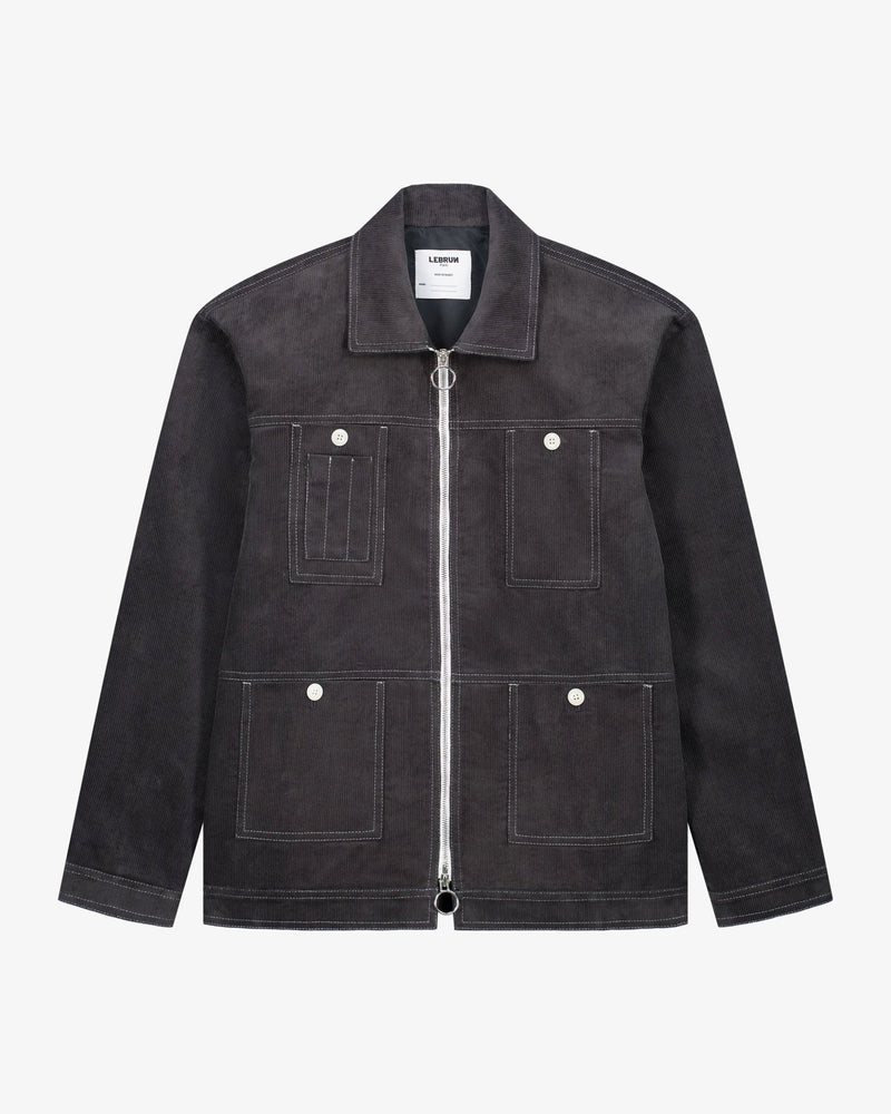 LE BLOUSON GRIS ZIPPÉ EN VELOURS - Lebrun Paris