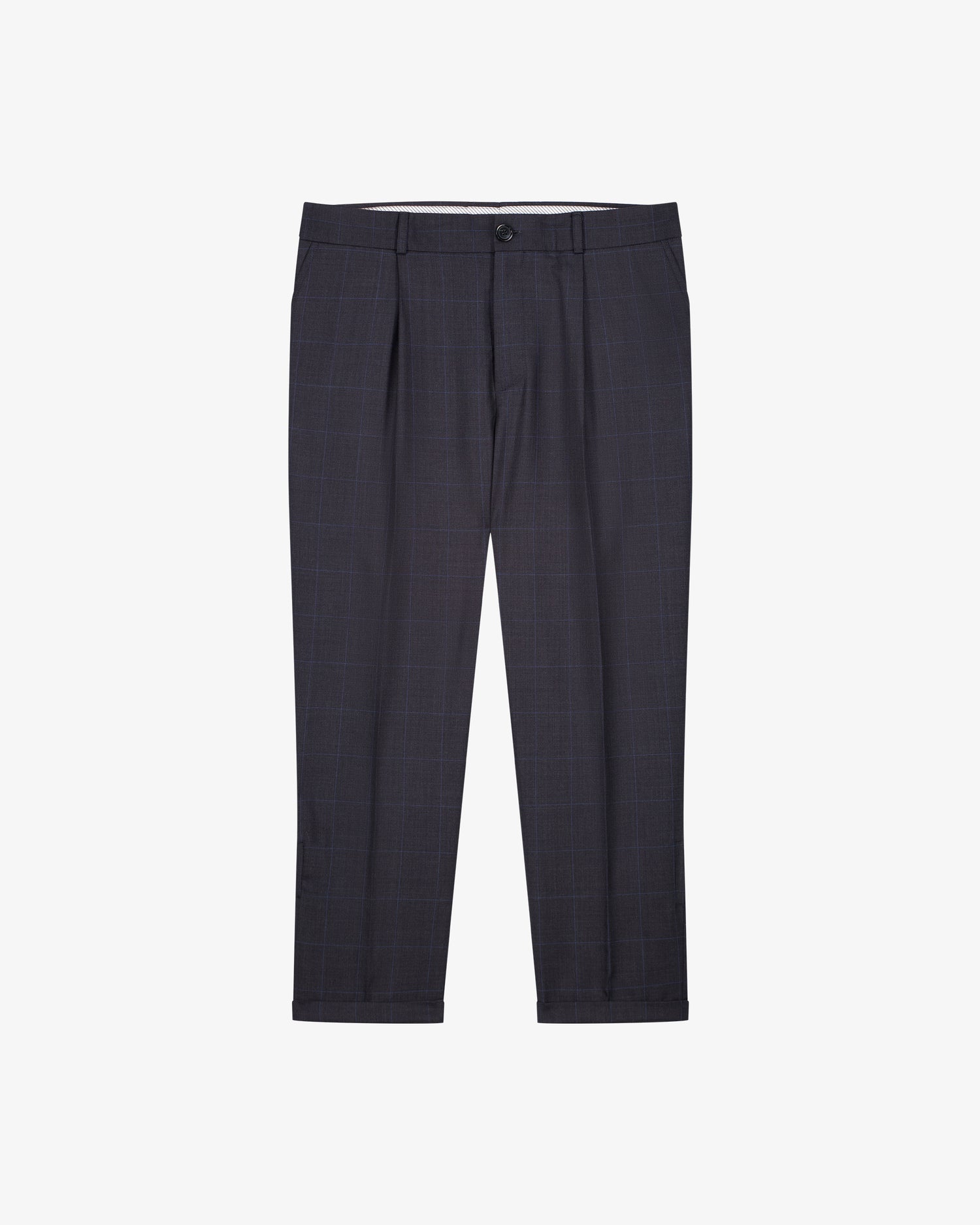 Pantalon laine marron à plis homme Made in France - Lebrun Paris