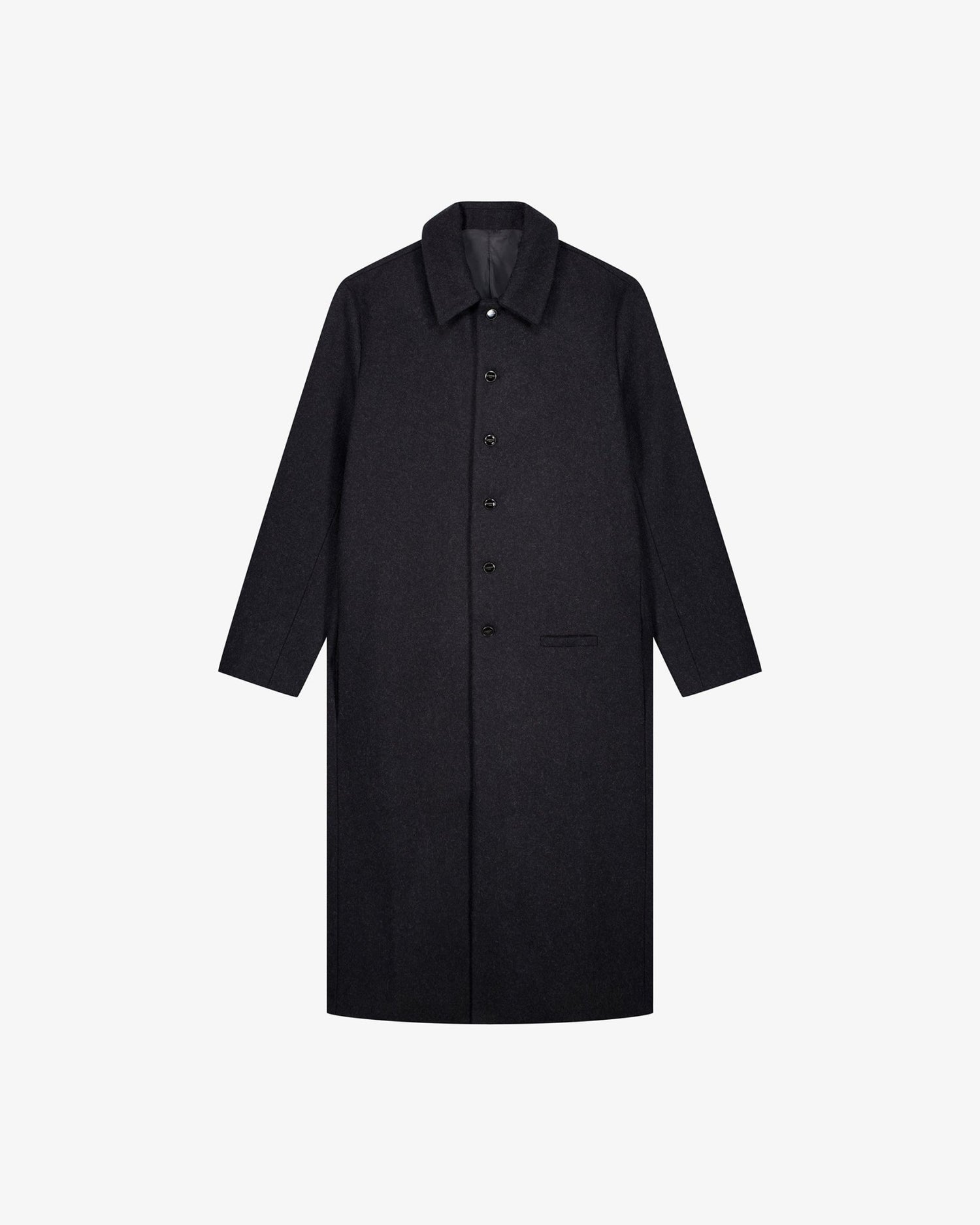 LE MANTEAU GRIS LONG MINIMALISTE EN LAINE - Lebrun Paris