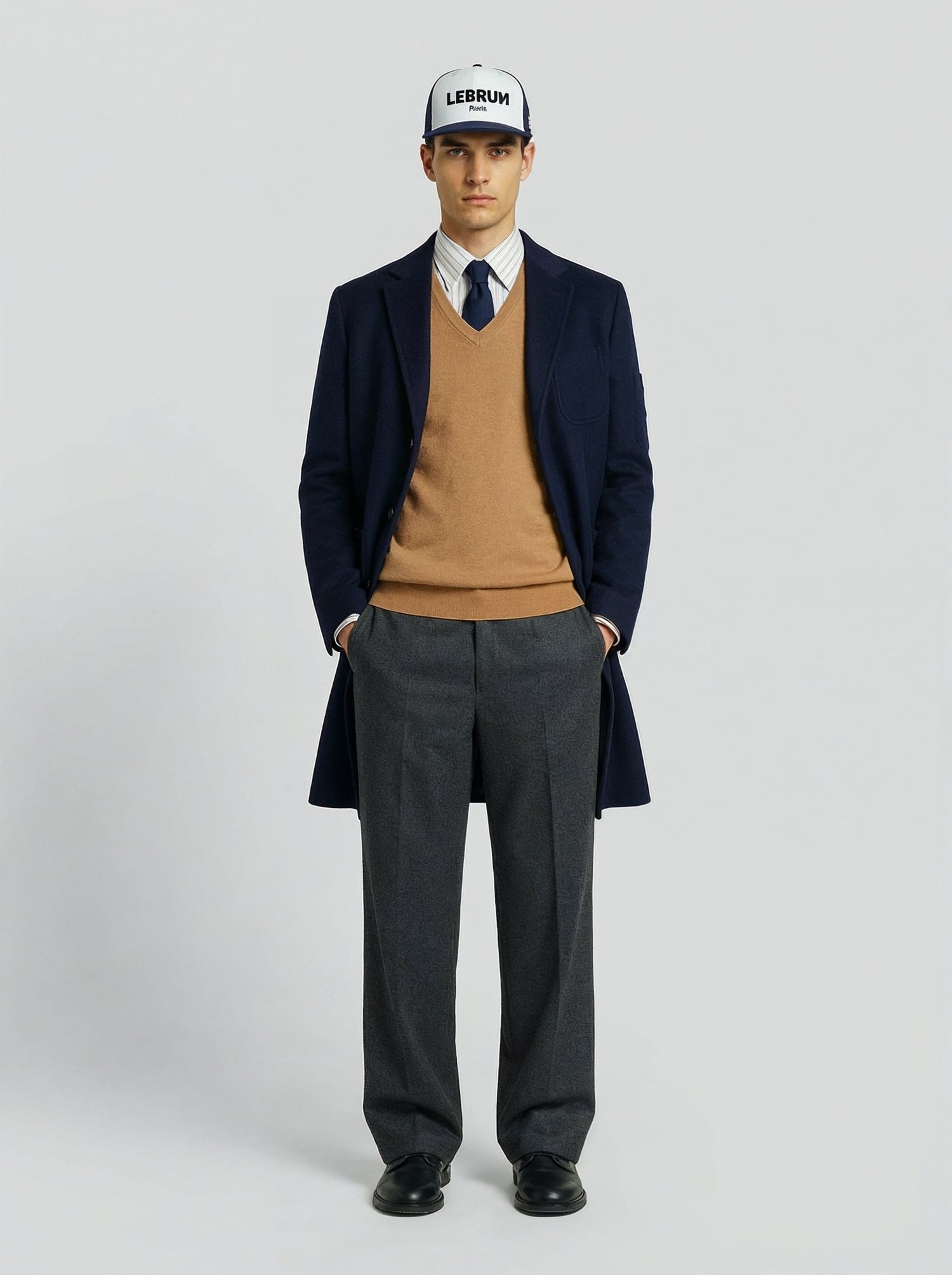 LE MANTEAU BLEU EN LAINE & CACHEMIRE - Lebrun Paris