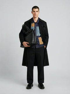 LE MANTEAU NOIR EN LAINE ET CACHEMIRE - Lebrun Paris