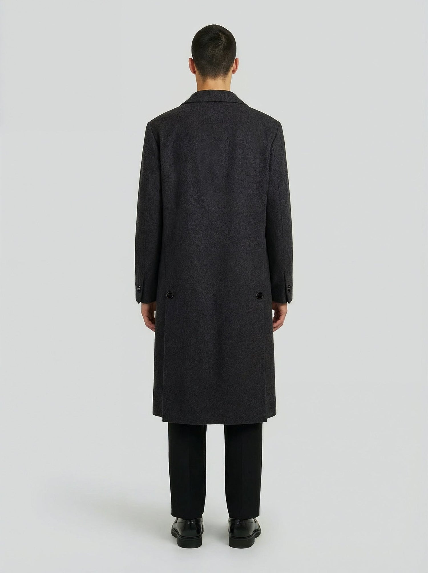 LE MANTEAU GRIS LONG MINIMALISTE EN LAINE - Lebrun Paris