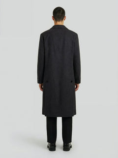 LE MANTEAU GRIS LONG EN LAINE MINIMALISTE - Lebrun Paris