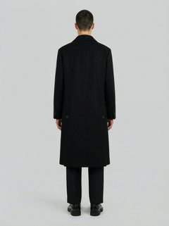 Le manteau noir long en laine minimaliste - Lebrun Paris