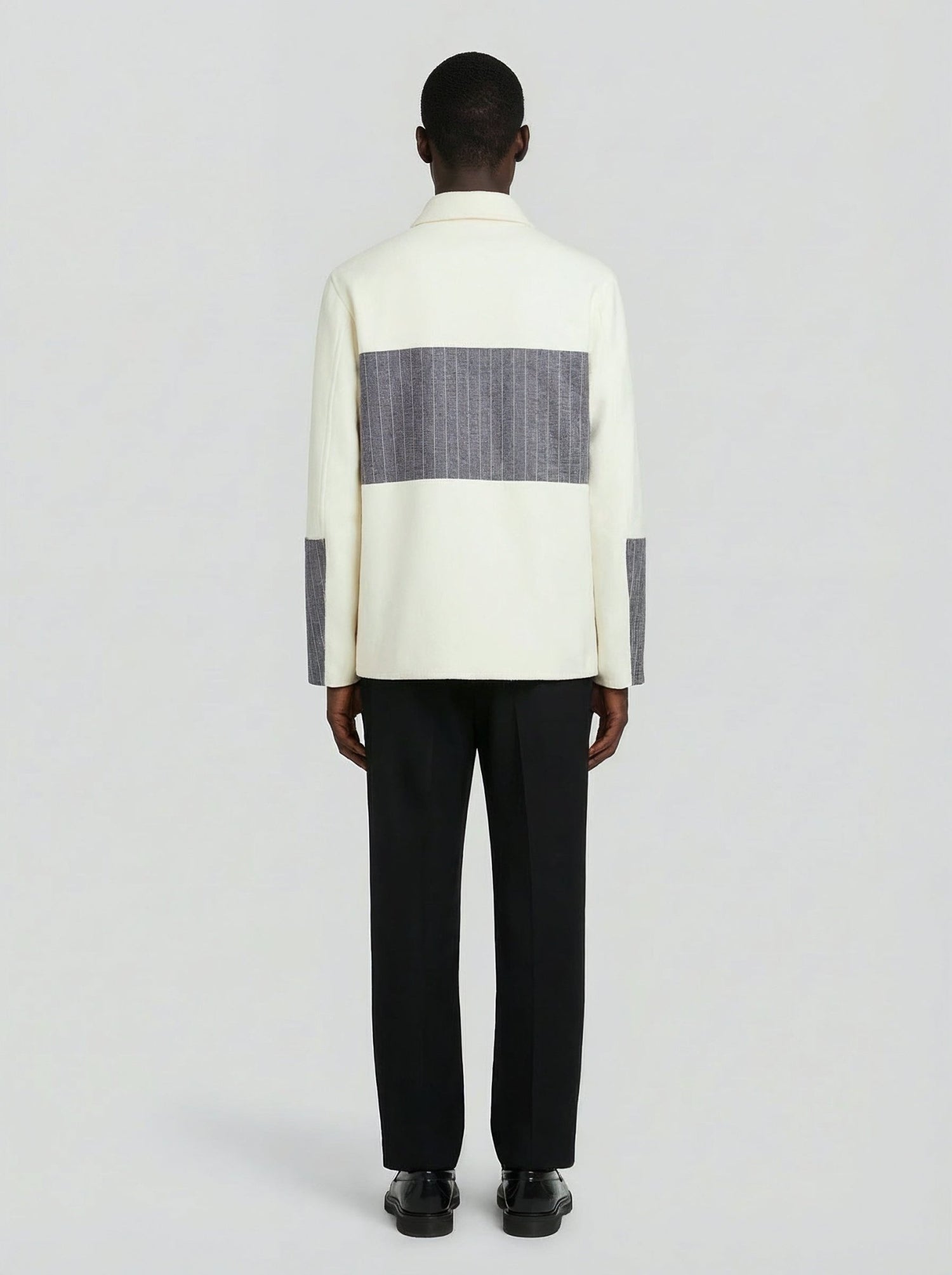 LA VESTE COACH BLANCHE & GRISE EN LAINE & CACHEMIRE - Lebrun Paris