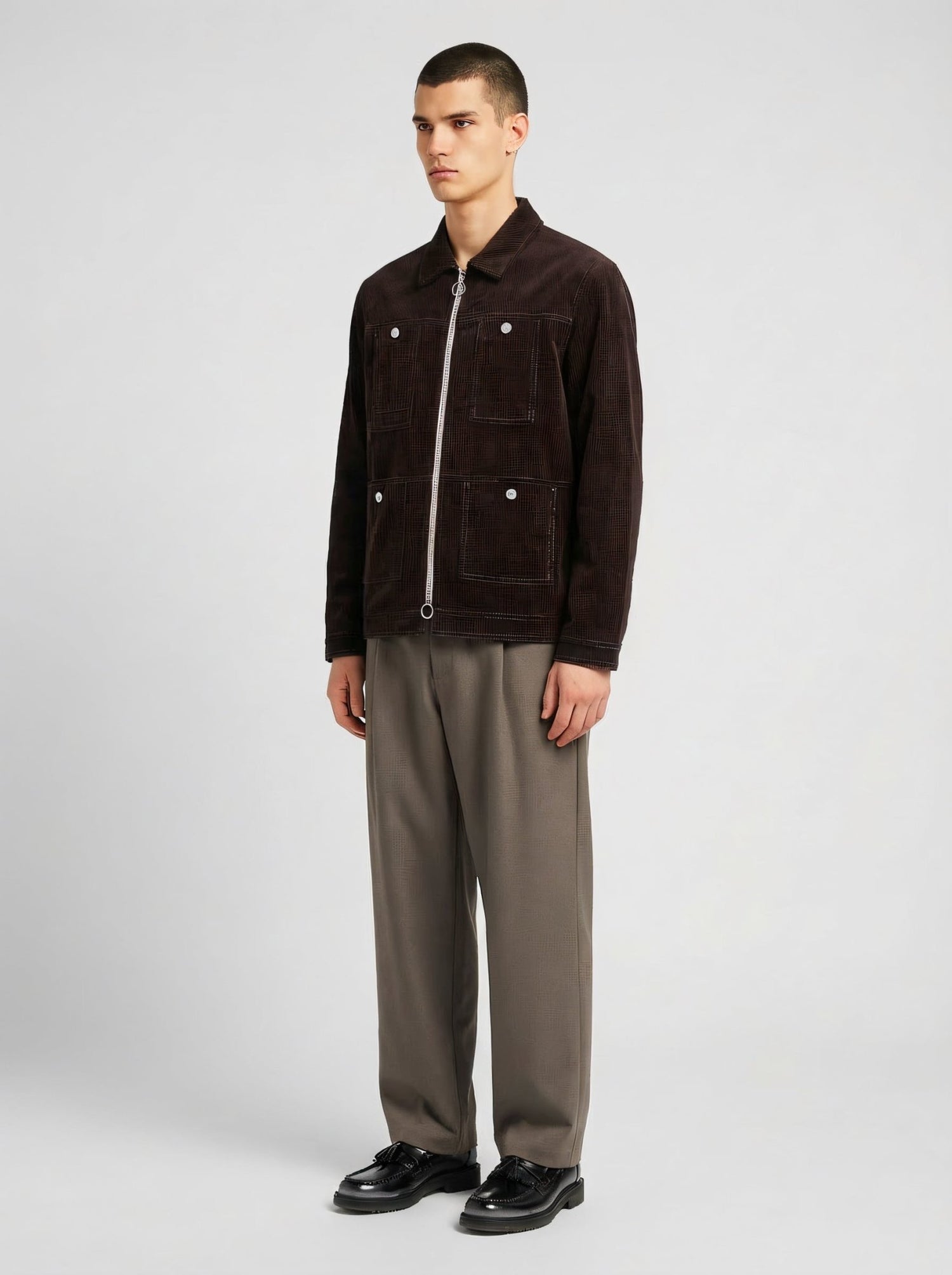 LE BLOUSON MARRON ZIPPÉ EN VELOURS - Lebrun Paris