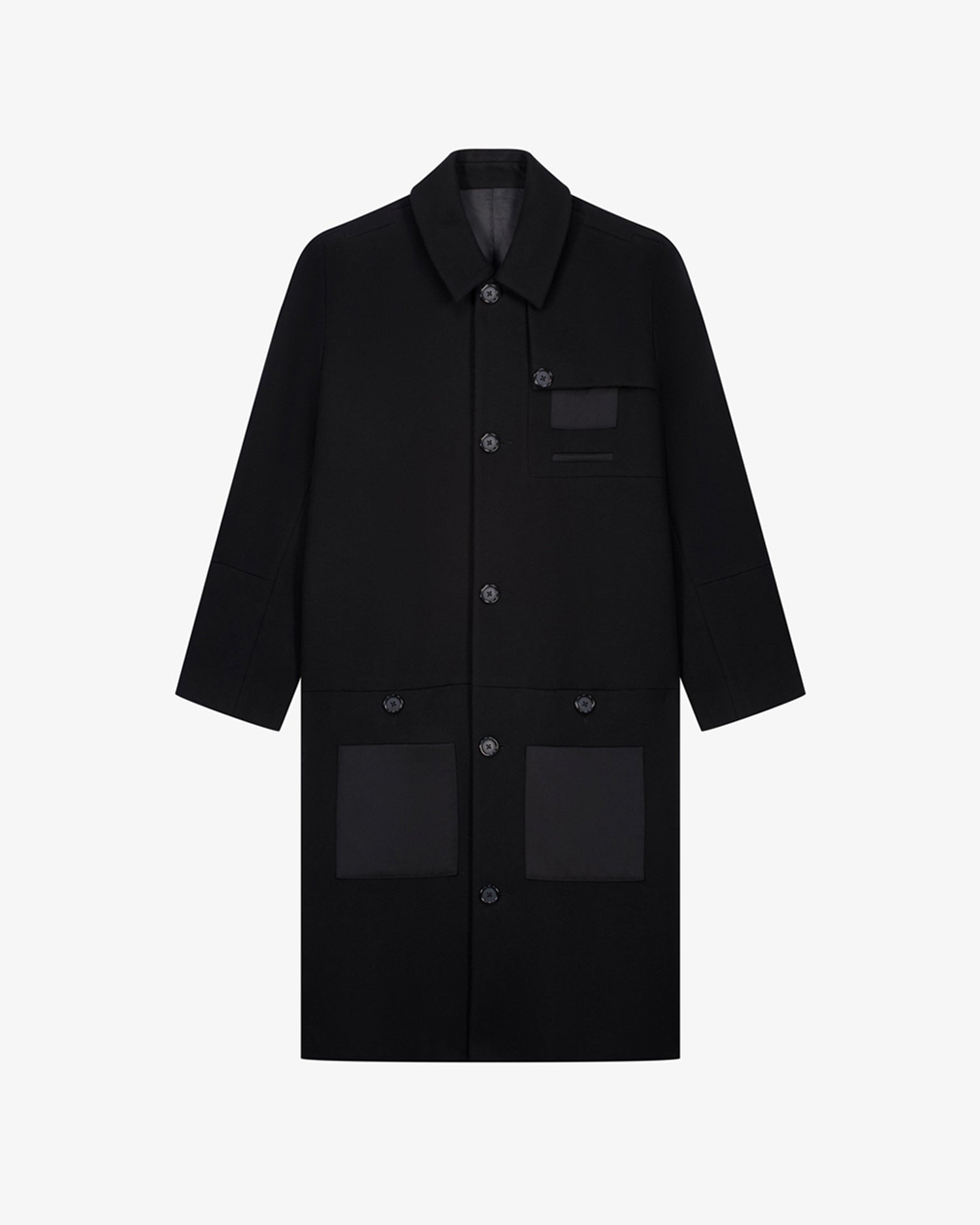 LE MANTEAU NOIR EN LAINE ET CACHEMIRE - Lebrun Paris