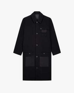 LE MANTEAU NOIR EN LAINE ET CACHEMIRE - Lebrun Paris