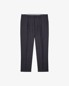 Pantalon laine marron à plis homme Made in France - Lebrun Paris